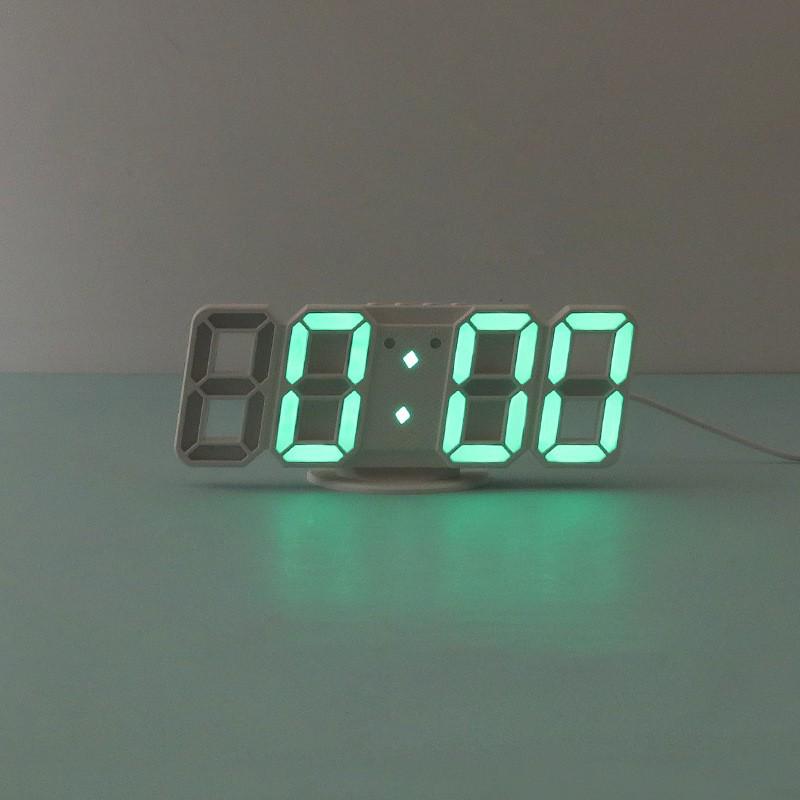 3D Smart Stereo LED Alarm Clock with Voice Control - Korean Style Wall & Table Clock