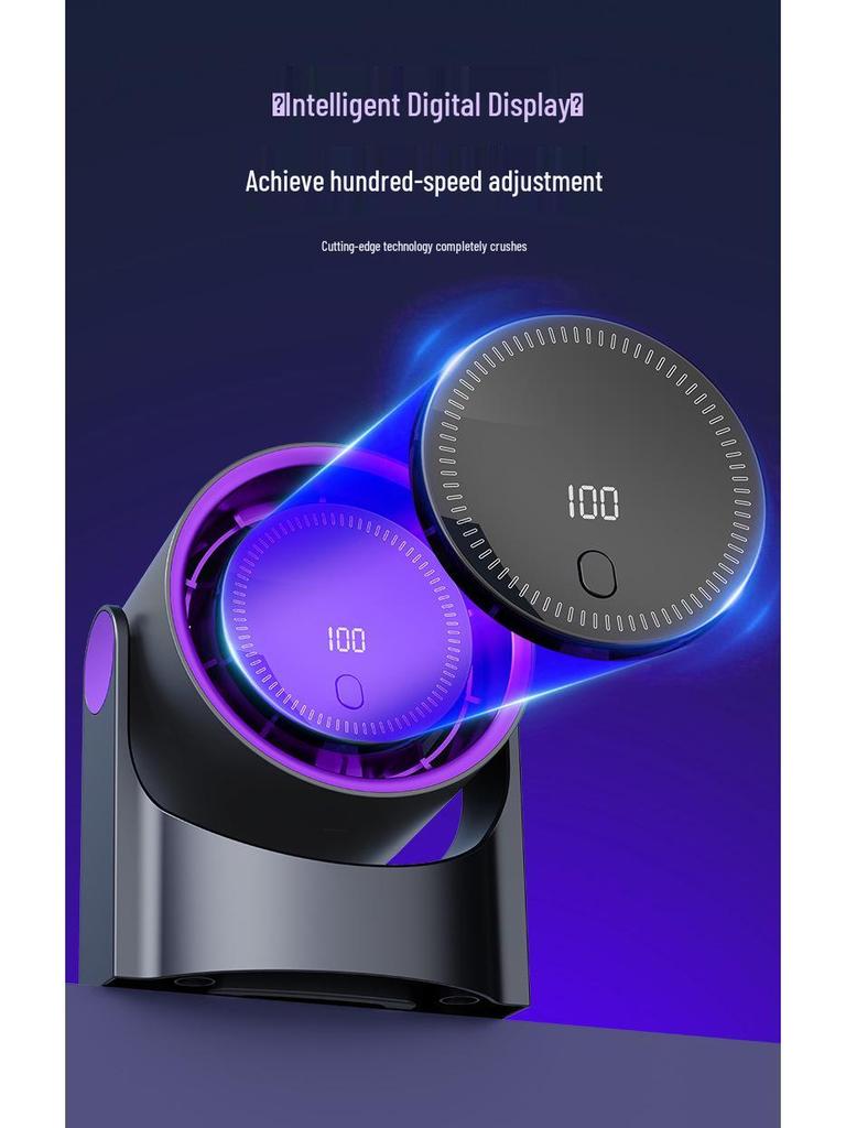2025 Tragbarer USB Bladeless Desktop-Ventilator: 100-Gang Digitalanzeige, Hochgeschwindigkeitsturbine für den Sommer