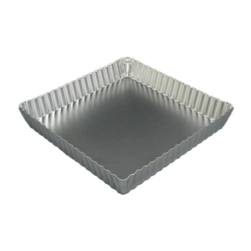 Tiger Crown Tart Pan, Silver, 208 x 208 x 23mm, Square, 210mm, Chrome-Plated Steel, Removable Bottom, 906