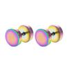 2pcs 16G Colorful Stainless Steel Round Stud Earrings For Women Dumbbell Piercing Earrings Men Punk Jewelry 8mm 10mm