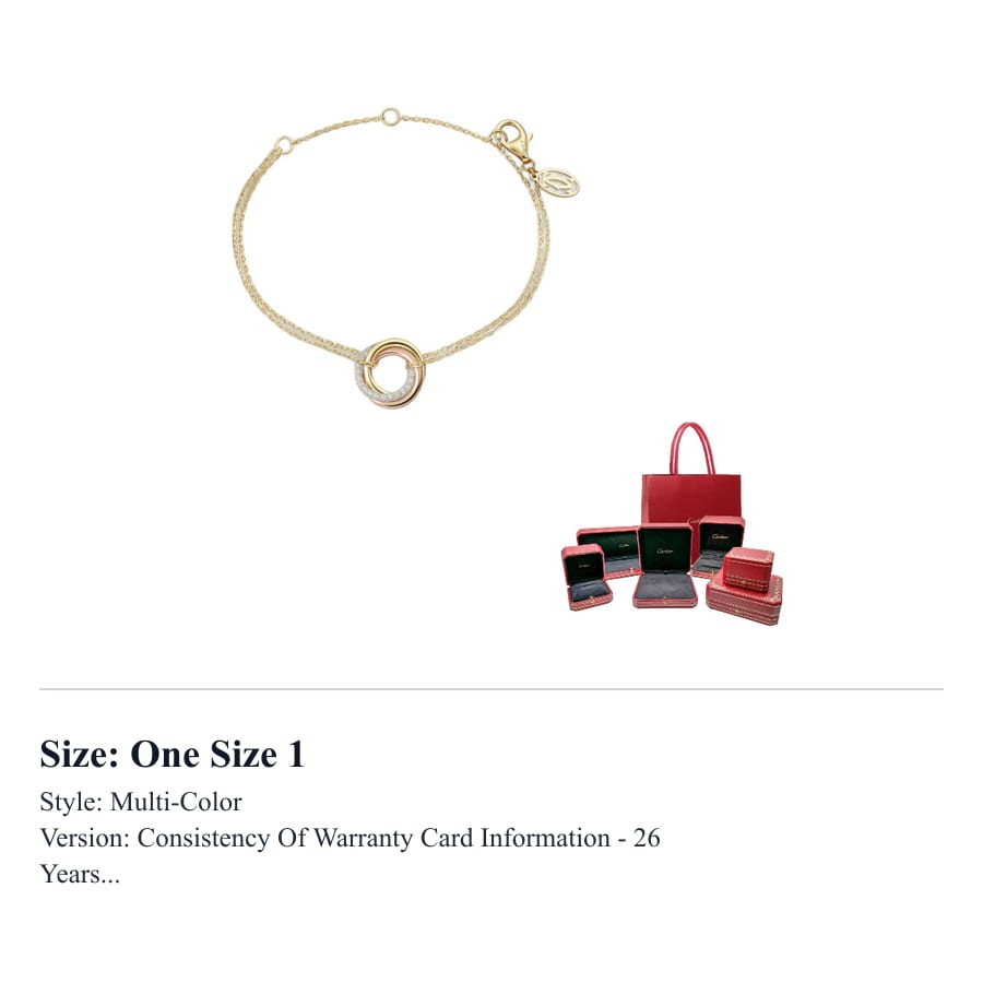 Cartier Trinity 18K Gold, 18K White Gold, 18K Rose Gold, Diamond Bracelets Unisex Multicolor B6069815