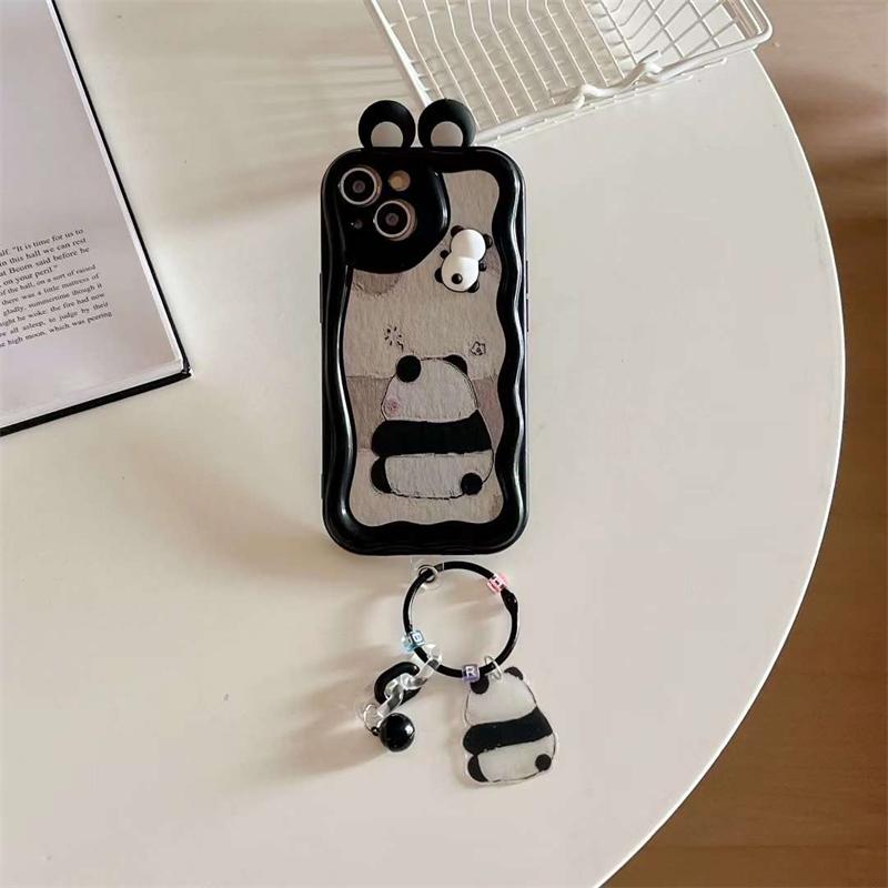 Roztomilé kreslené pouzdro na telefon 3D Bear Graffiti pro iPhone 15 14 13 12 11 Pro Max X XS XR 8 7 Plus Korejský silikonový nárazuvzdorný měkký kryt