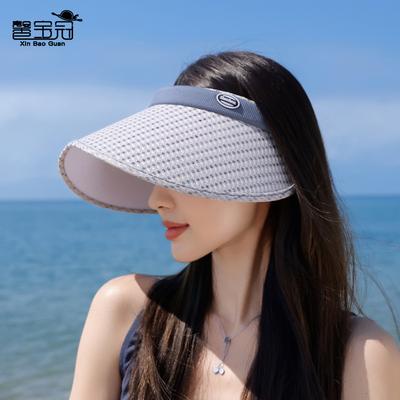 Sommerlicher Karomuster-Sonnenhut Damen Outdoor-Reisevisier vielseitige Mode große Krempe Stirnband Empty-Top-Hut