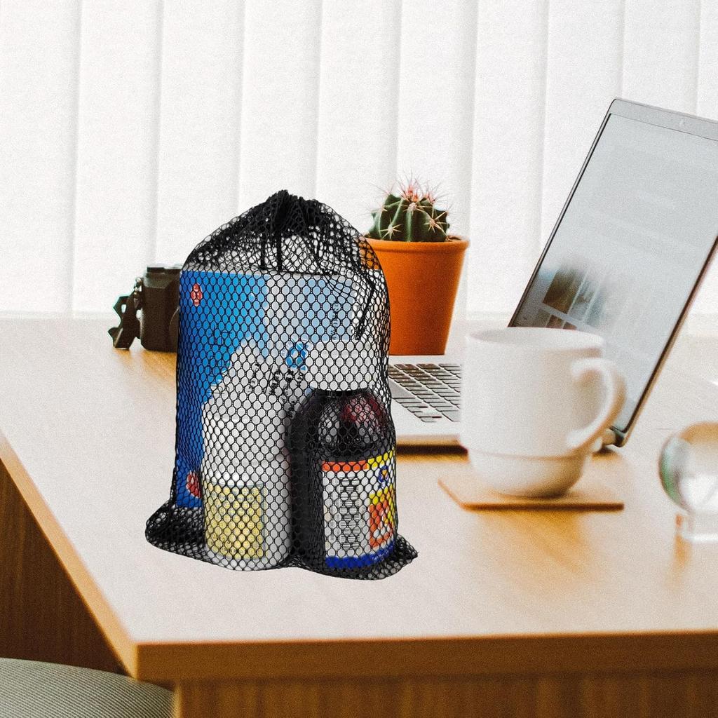 5 PCS Black Bags Mesh Storage Bag Mesh Bag Drawstring ForJewelry Gifts Small Travel Stuff Kitchen Wedding Small Travel Stuff (5, Black, 5.9 *