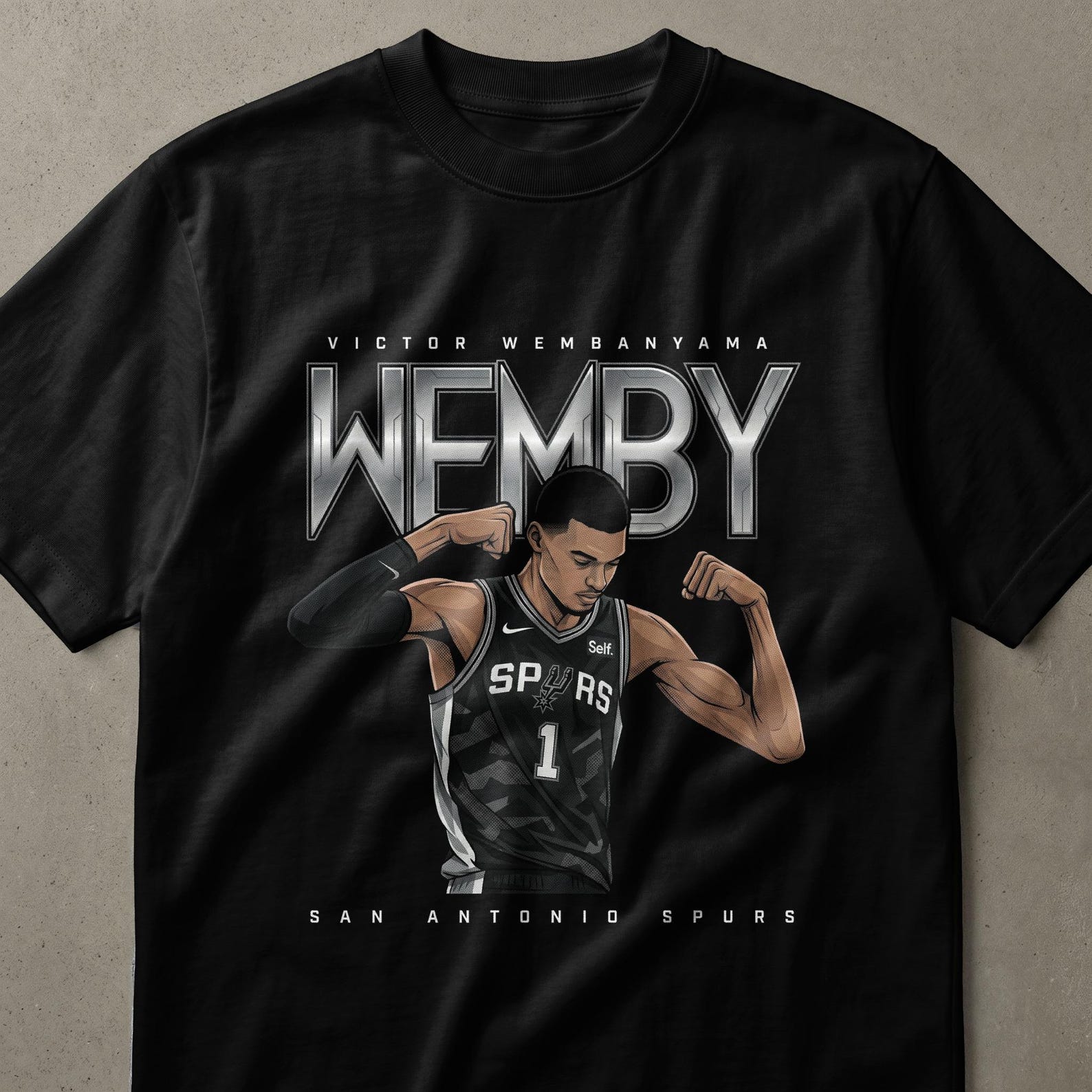 Victor Wembanyama T-Shirt | Wemby Rookie Fan Art Tee | Basketball Player Graphic Shirt | Sports Fan Gift Idea for Him M
