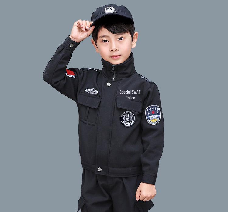 Dětská policejní uniforma - Zimní sametový kostým pro kluky a holky do školky