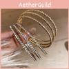 Fashion Adjustable Multilayer Diamond Bracelet With Geometric Design For Women