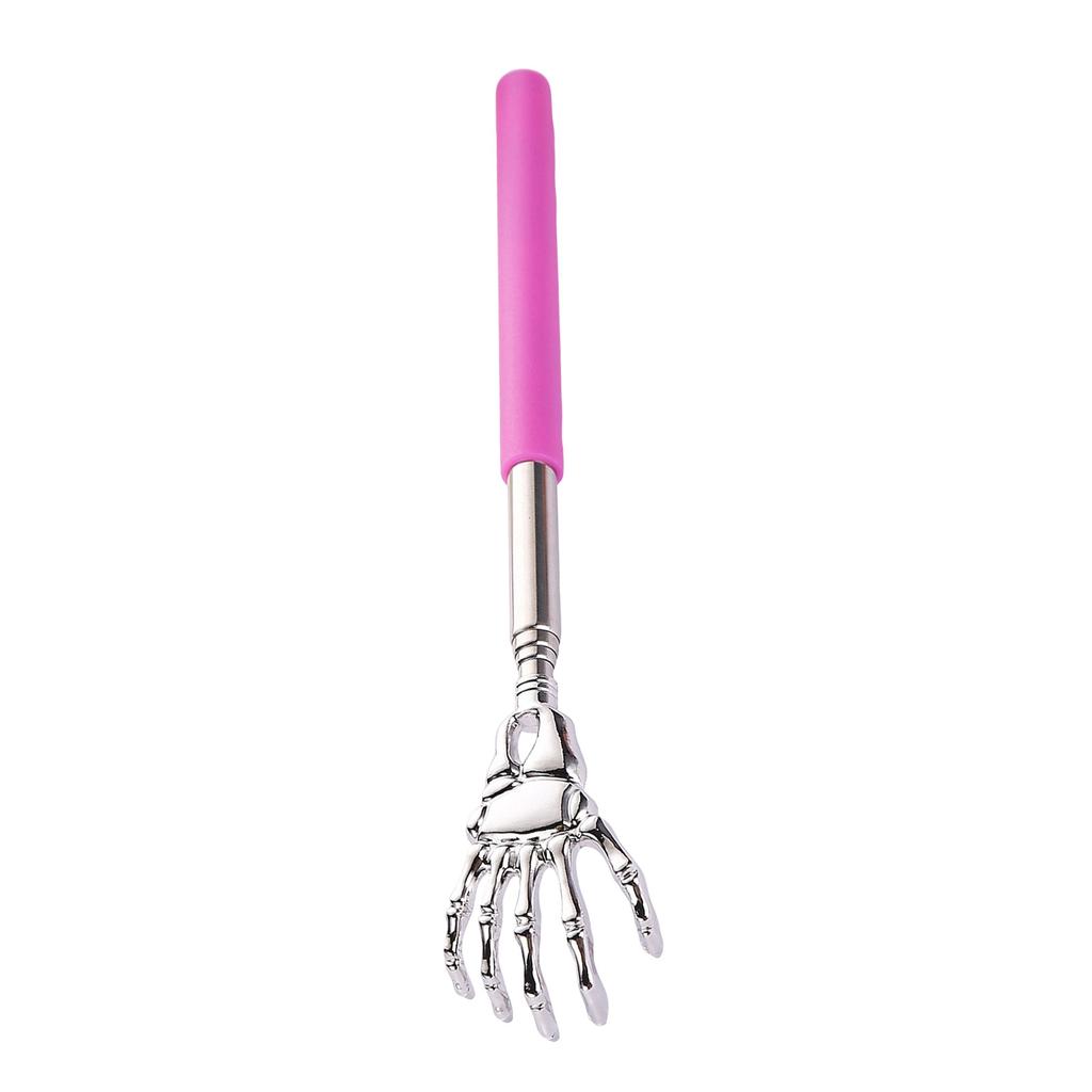 Extendable Back Scratcher with Stainless Steel Skeleton Hand Head Retractable Itch Relief Tool for Hard to Reach Areas