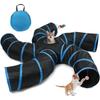 J1UL1N Chase& Hide Katzen-Tunnel 5-Wege-Design mit Loch, Röhrenspielzeug für Haushalte mit mehreren Katzen, Inklusive Glöckchenball & Spielzeugmaus