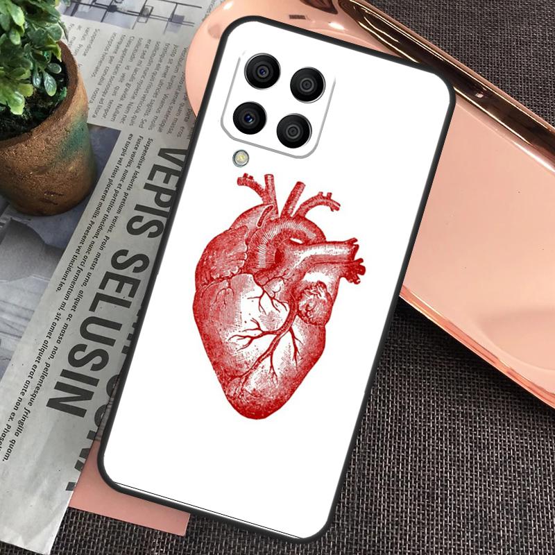 Human Heart Anatomy For Samsung Galaxy M55 M15 M13 M23 M33 M53 M30s M31s M12 M32 M52 M20 M21 M51 M34 M54 Case