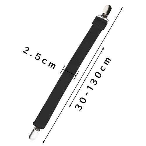 Set of 4 Bed Sheet Clips, Futon Clips, Prevents Futons from Slipping, Elastic Corner Clips, Anti-Slip for Bed Sheets and Blankets, Black