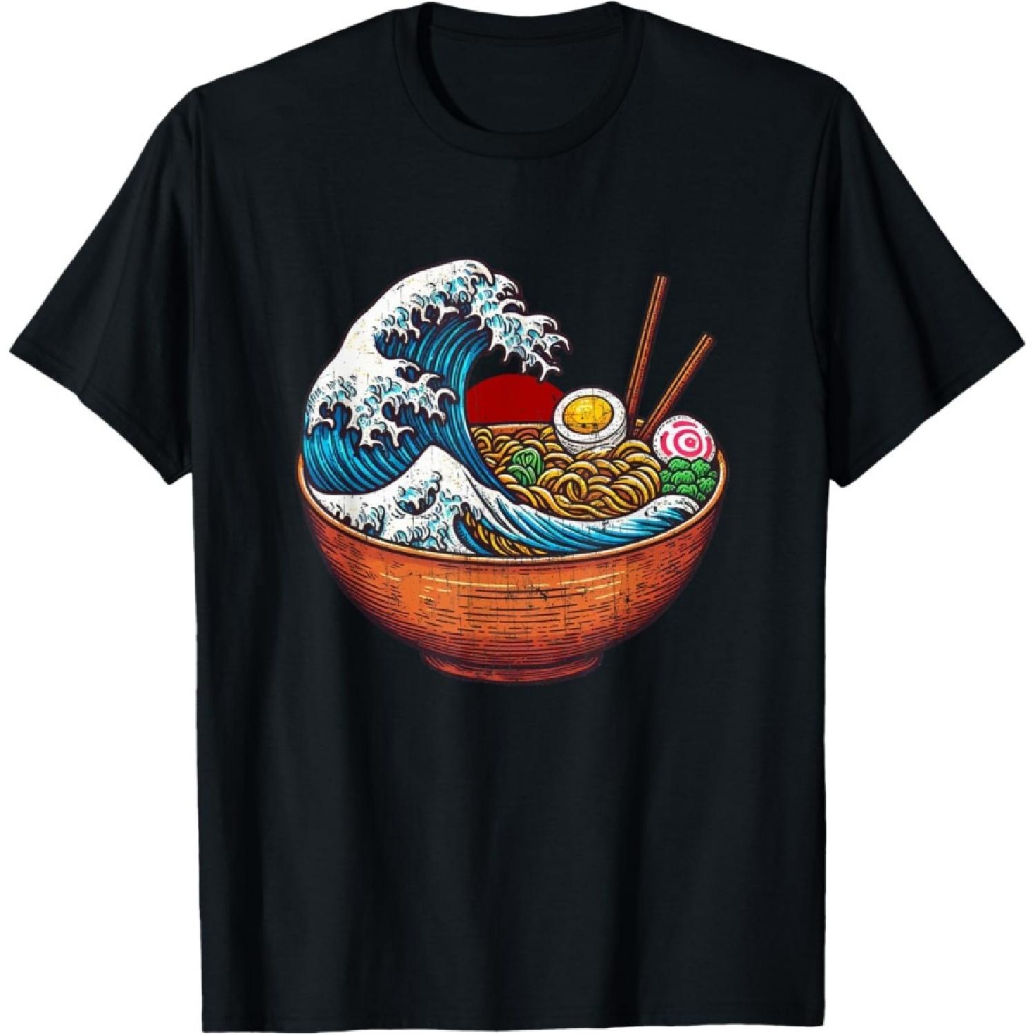 Vintage Ramen Wave Japanese T-Shirt S