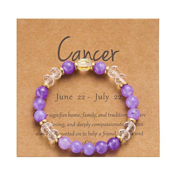 Fashion 12 Zodiac Crystal Beaded Bracelet Aries Taurus Gemini Cancer Leo Virgo Libra Scorpio Aquarius Pisces Women Jewelry Gift