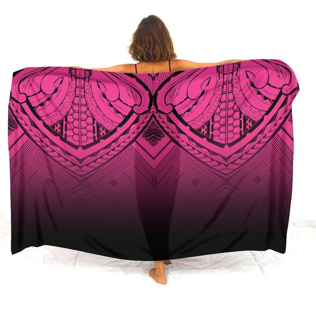 Soft And Comfortable Fabric Summer Beach Holiday Sun Sarong All-In-One Cover Coat Polynesian Print Tailored Women'S Sarong