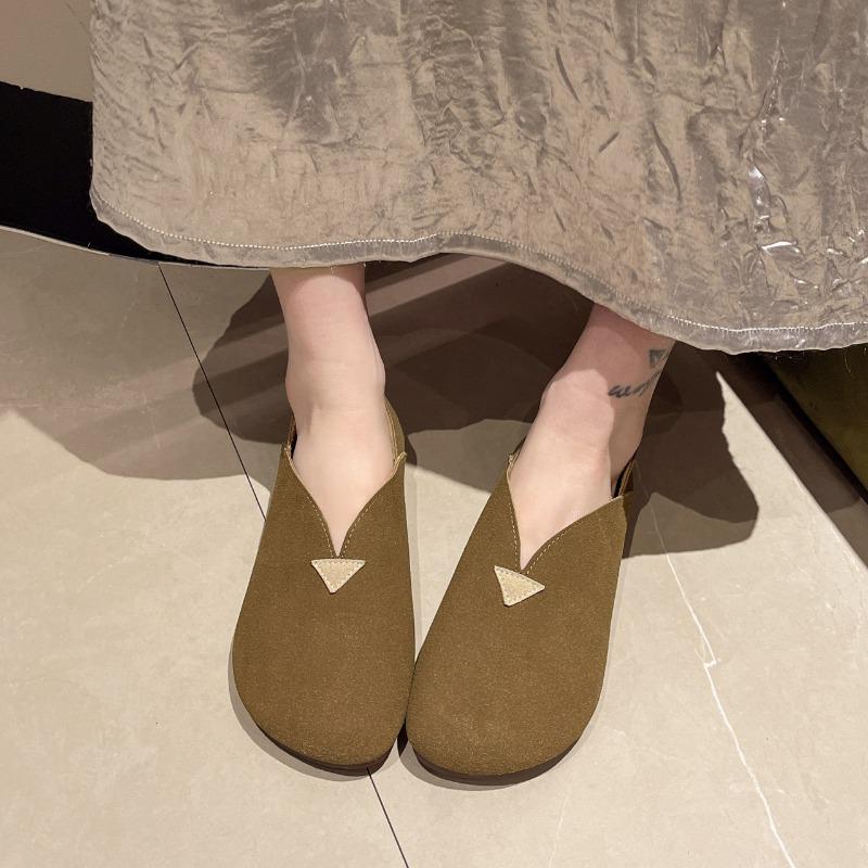 Fashion Original Sheep Suede Loafers Women Shoes Round Toe Flats Luxury Soft Soles Elegant Slip on 2024 New Genuine Leather Shoes