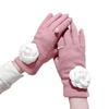 Camellia Pearls Mittens Winter Full Finger Warm Touching Screen Keep Warm Outdoor Thermal Gloves Gloves