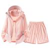Outdoor ice silk sunscreen clothing men's summer UV protection UPF10 + casual loose sports couple sunscreen clothing set