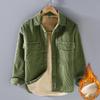 Camicia da Uomo All-Match Pile Ispessito Moda Vintage Urbana Semplice Collo a Revers Giovanile Larga Cargo Calda Capospalla Top