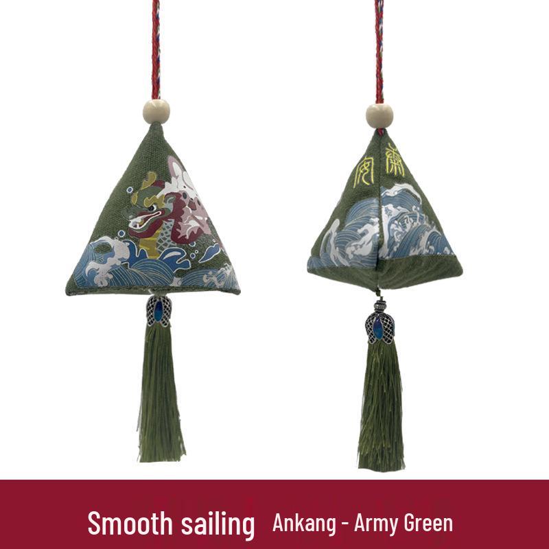 Handmade Zongzi Sachet with Tassel: Mugwort Mosquito Repellent Dragon Boat Festival Gift