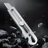 Coltello multiuso resistente da 25 mm 6 in 1 Acciaio inossidabile Scatola per cancelleria da ufficio Taglierino Apribottiglie Apri barattoli Righello a vite