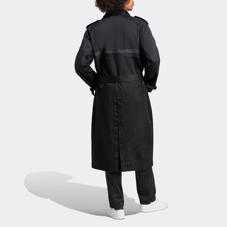 Adidas Originals Blå Versjon 83-C Dobbelspent Belte Lang Frakk Menn Yttertøy Svart IA2465