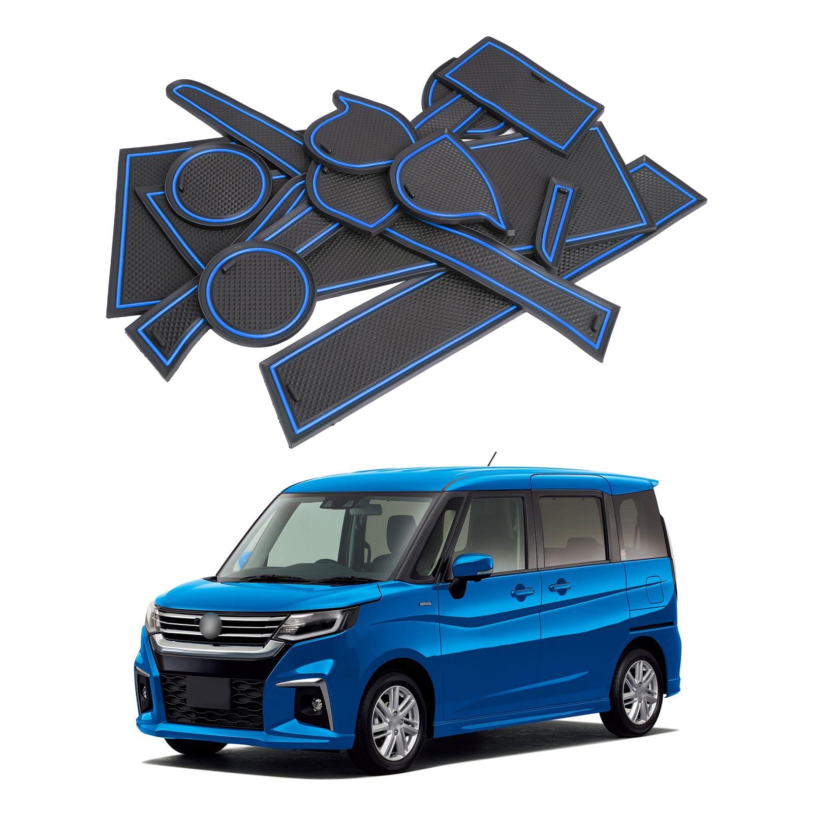 

Резиновые коврики LFOTPP в салон для Suzuki Bandit, Дизайн кармана двери консоли Solio/Solio MA27S/MA37S, Коврики, Коврики, Нескользящие коврики, Декоративные детали, синий