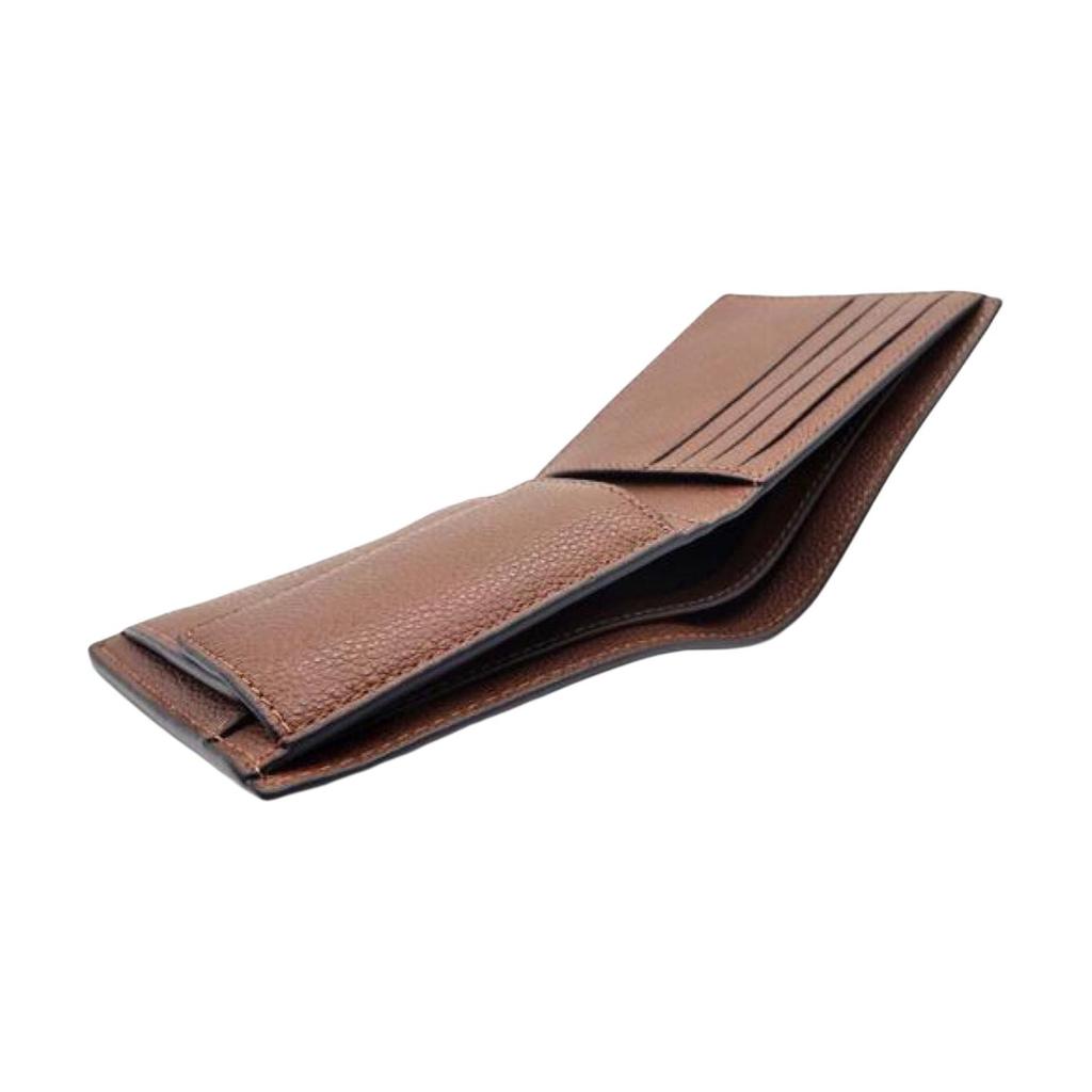 Coach 11 Letter Logo Snap Smooth Calfskin Wallet Men Wallet Brown CR378-SAD