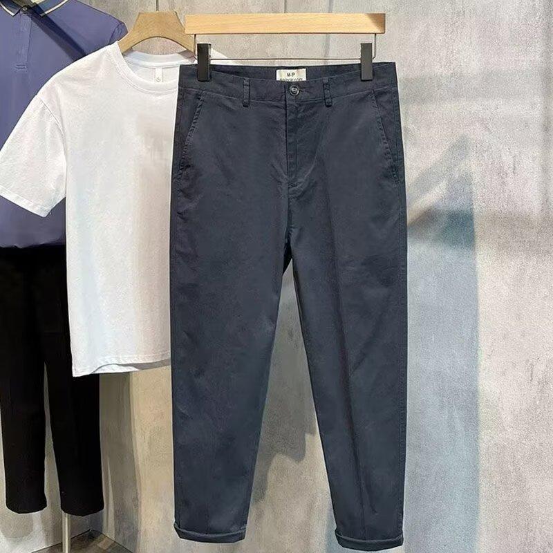 Summer and Autumn Hot Pants for Men's Solid Color Loose Casual Suit Korean Style Cone Slim Fit Men's Feet