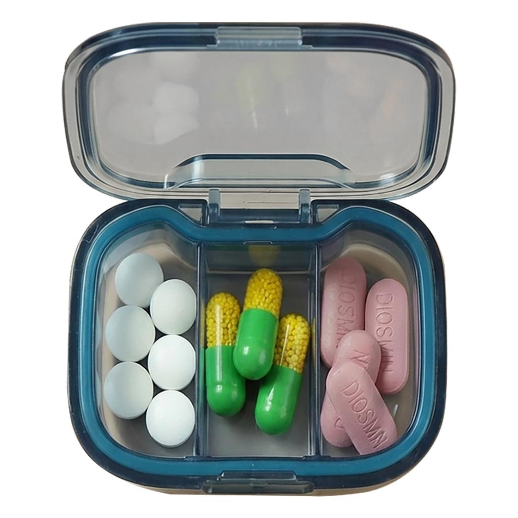 Mini Portable Pill Box, 3 Compartments Daily Medicine Organizer