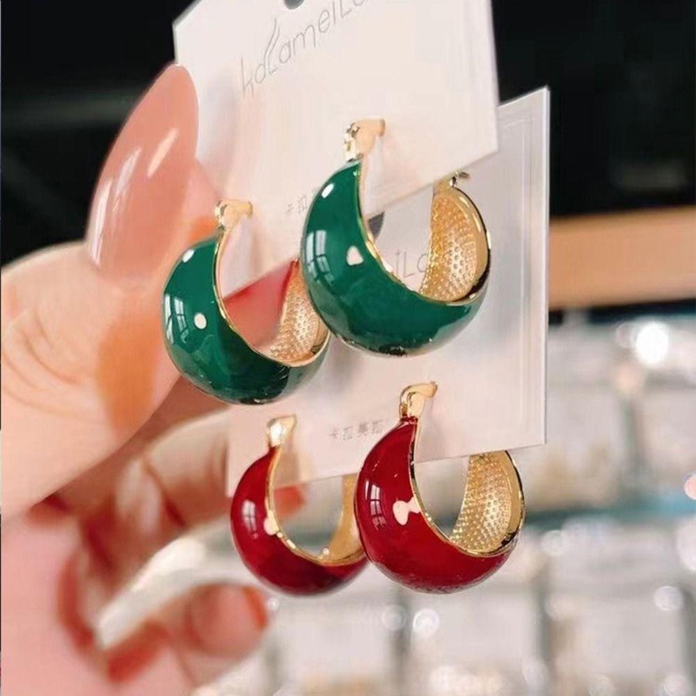 

Подарок на вечеринку для женщины, уникальные серьги в корейском стиле, глазурованные серьги, модные ювелирные изделия, серьги-кольца