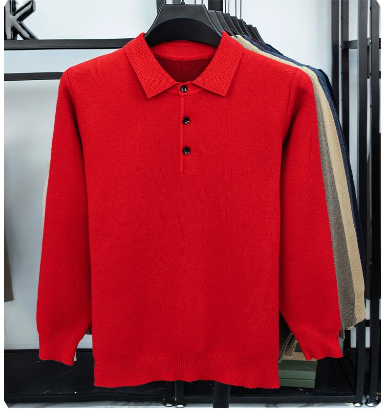 Men's Autumn/Winter Business Casual Loose Knit Sweater with Thickened Lapel