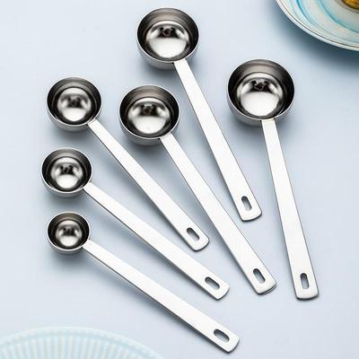 304 Stainless Steel Long Handle Measuring Spoon Set: 15ml, 20ml, 30ml for Coffee & Milk Powder