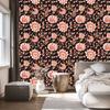 Beautiful Burgundy and Orange Flowers Wallpaper for Living Room and Bedroom 50x1000