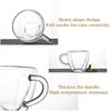 Unique Double Wall Heart Shaped Glass Coffee Mug Insulated Clear Tea Milk Cup with Handle Valentine's Day Couple Drinkware Gift