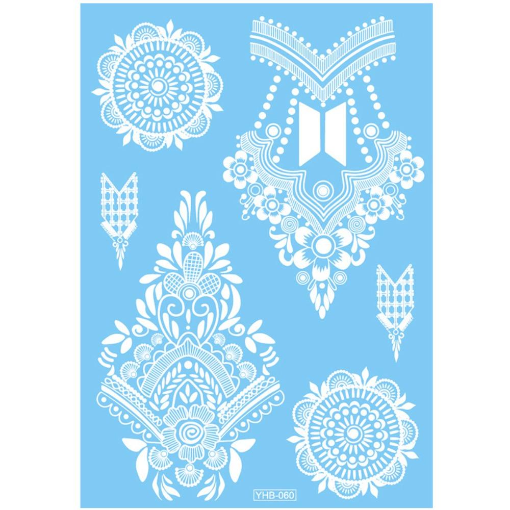 Lace Flower White Tattoo Stickers Long-lasting Butterfly Tattoo Stickers Women Men