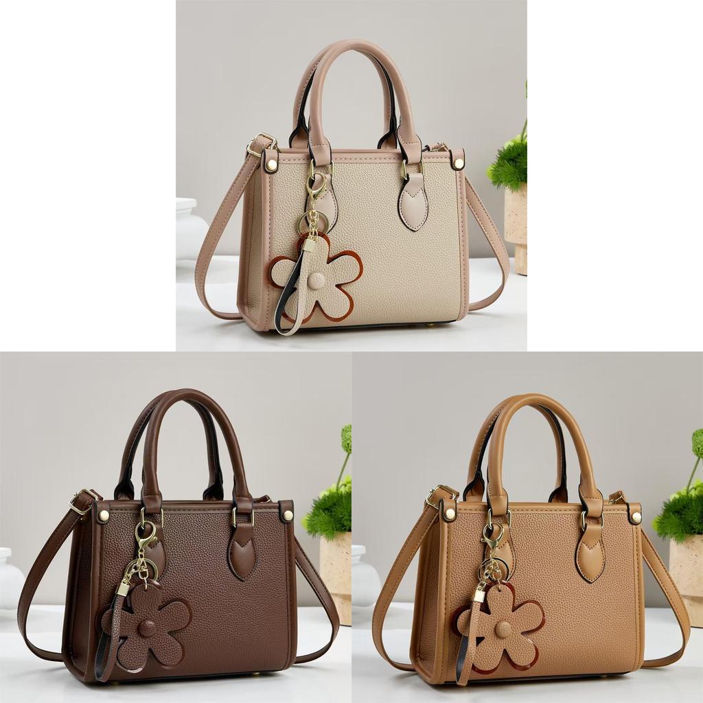 Stylish Womens Tote Bag With Floral Decor And Pu Material For Daily Use