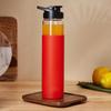 Borosilikatglasflasche mit schwarzem Trinkverschluss | Rutschfeste Silikonhülle | 1000 ml
