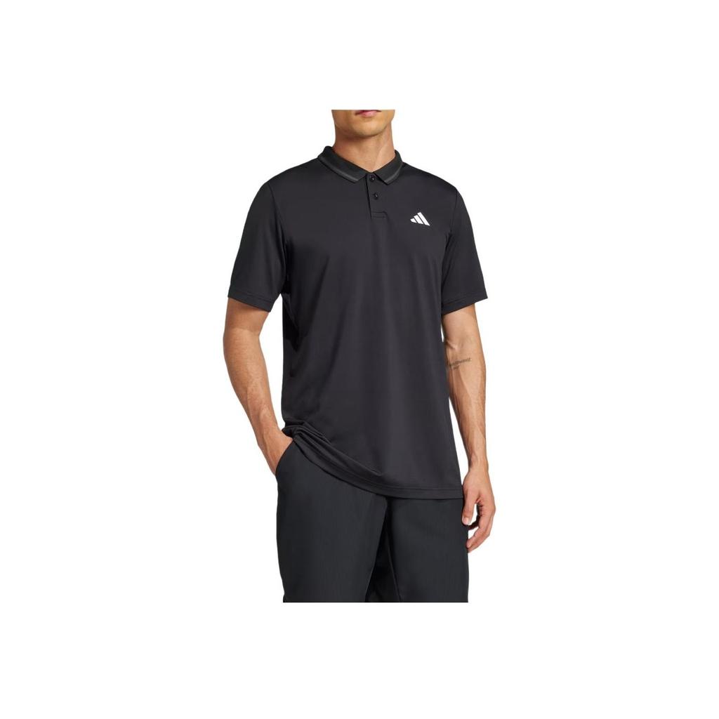 Adidas Logo Polo Shirt Men Tops Black JF8424