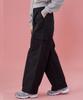 KOLEAT Women Functional Crinkly Wide Cargo Slacks Pants [Black]
