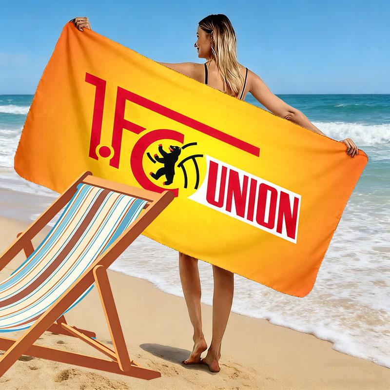 Union Berlin Logo Aufdruck Strandtuch, Großes Weiches Schnelltrocknendes Handtuch für Strand Camping Schwimmen