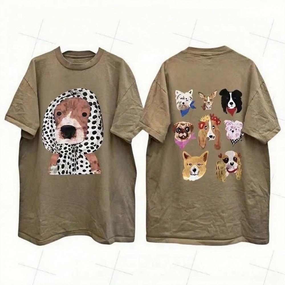 Retro dog illustrations Cartoon Unisex T-Shirt (2-SIDED) S-5XL Unisex T-Shirt L
