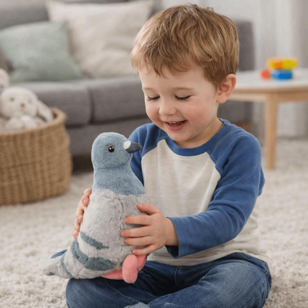 High Quality Plush Dove Bird Doll Soft Material Realistic Pigeon Plush Grey Hill Pigeons  Kids Toy