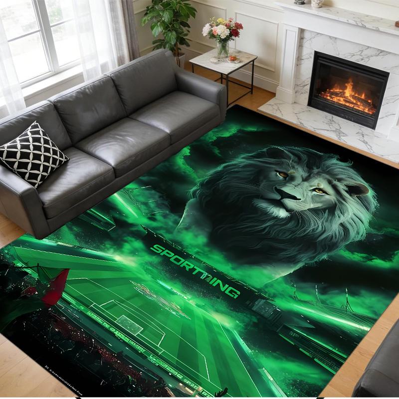 Anti‑Slip Crystal Velvet Floor Rug, Sporting Cp Design Carpet for Indoor Living Bedroom Home Decoration