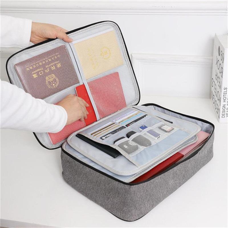 Ready Stocked Large Capacity Multi-Layer With Lock Document Tickets Storage Bag Travel Certificate File Organizer Case Home HOT