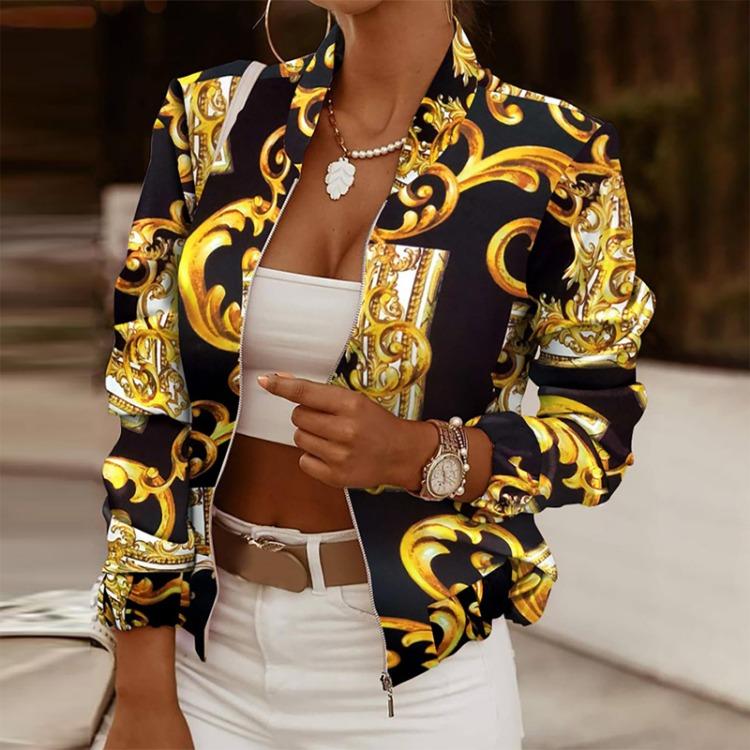 

Women Casual Long Sleeve Solid Zipper Short Jacket Coatwear Fashion XXL