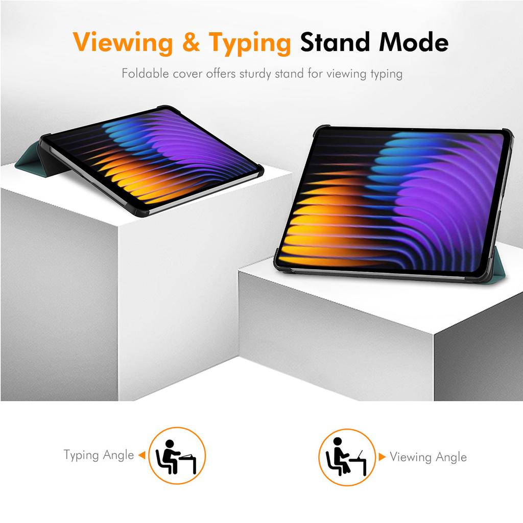 For Xiaomi Pad 7 Pro/Xiaomi Pad 7 Trifold Stand Cover ENKAY HAT PRINCE PU Leather+PC Tablet Case