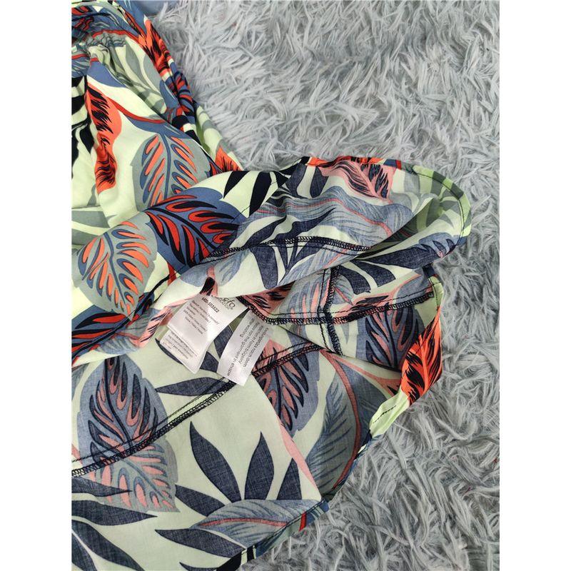 Export Single Texture Good Goods Exquisite Print Elastic High Waist Big Swing A- Line Skirt Casual Holiday Style Skirt