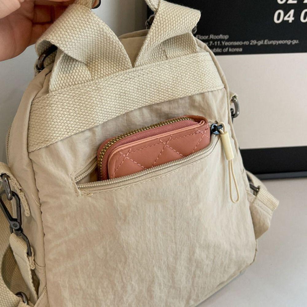 Solid Color Solid Color Shoulder Bag Small Pack Retro Backpack Sport Nylon Backpack  Outdoor