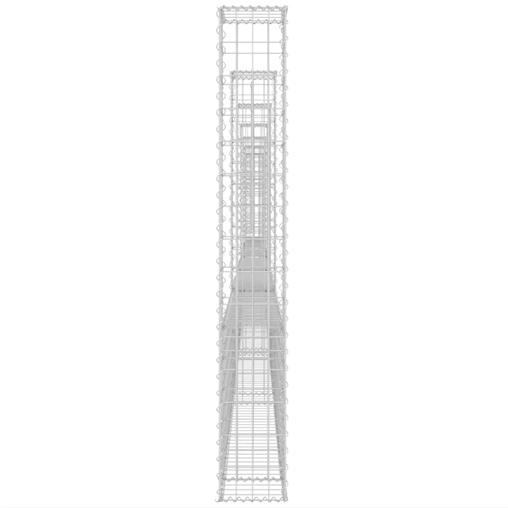 Vidaxl Ogrodzenie Gabionowe Z 7 Słupkami, Żelazo, 740X20X150 Cm