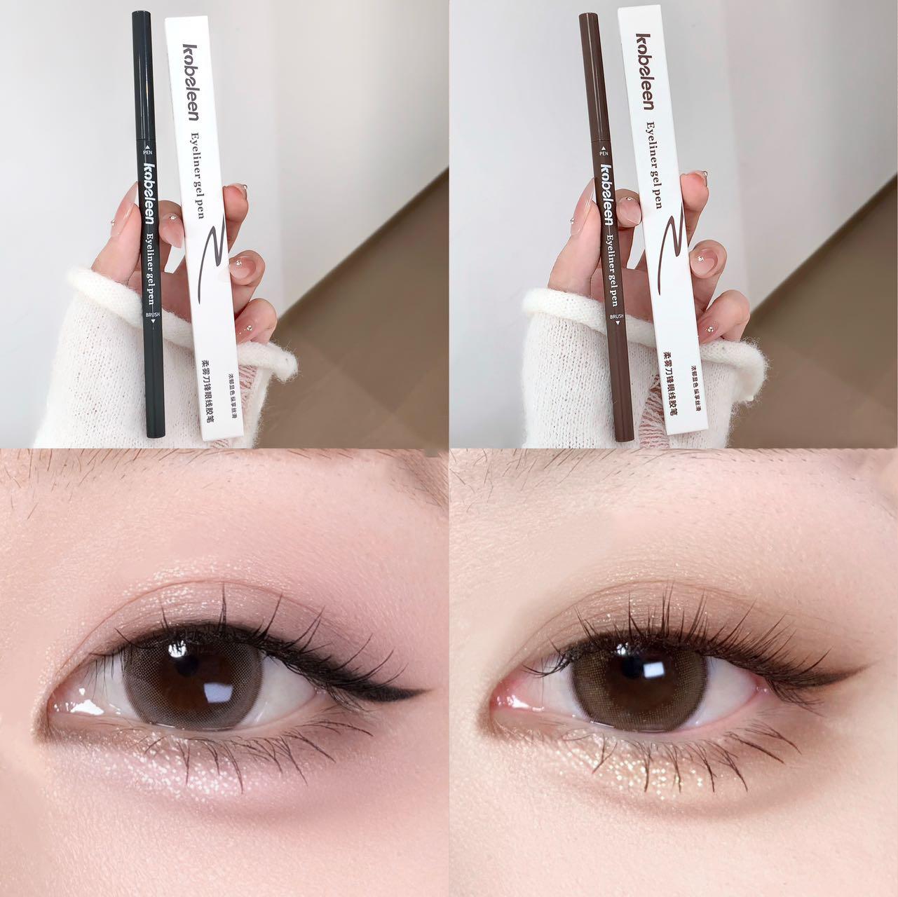 Dubbelzijdige Eyeliner Potlood Glad Pigment Mocha Bruin Zacht Aegyosal Pen Waterdicht Mat Liggende Zijderups Natuurlijke Oog Make-up